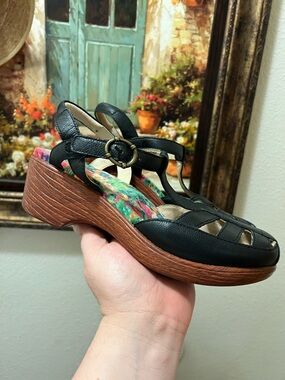 Alegria Women's Summer Leather Wedge Sandals